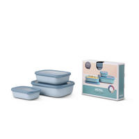 SADA DÓZ NA POTRAVINY 3-dielne - modrá, Basics, plast (25,0/20,0/7,0cm) - Mepal