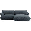 ECKSOFA  in Flachgewebe Blau  264/185 cm  - Blau/Schwarz, Design, Kunststoff/Textil (264/185cm) - Belluti