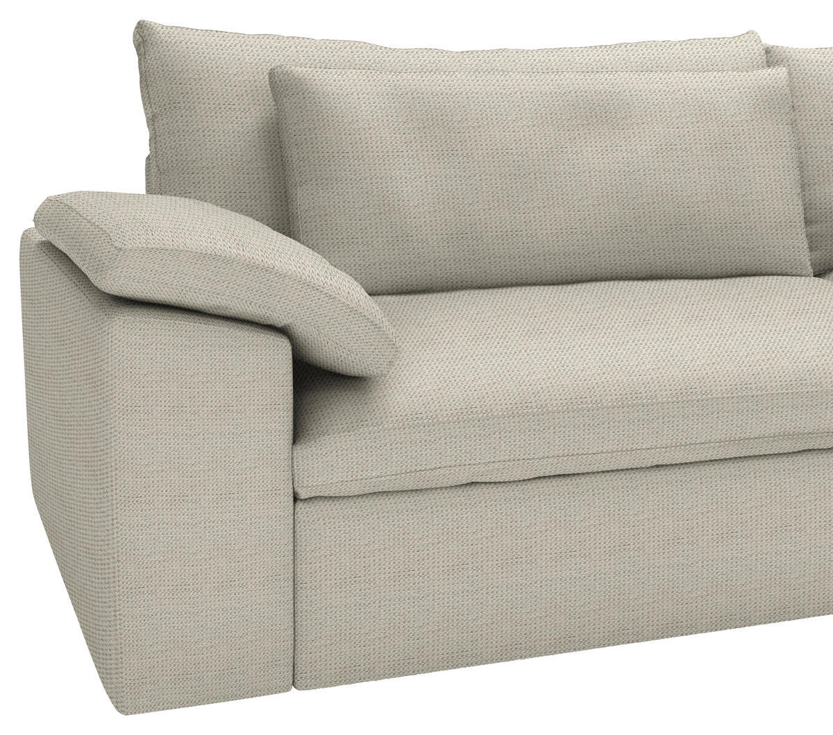 ECKSOFA  Chenille Hellbraun  - Hellbraun/Schwarz, Modern, Kunststoff/Textil (306/198cm) - Carryhome