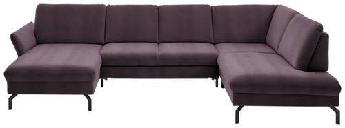 WOHNLANDSCHAFT in Velours Lila, Flieder  - Lila/Flieder, Design, Textil/Metall (179/335/220cm) - Beldomo System