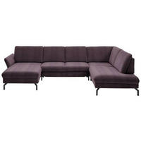 WOHNLANDSCHAFT in Velours Lila, Flieder  - Lila/Flieder, Design, Textil/Metall (179/335/220cm) - Beldomo System