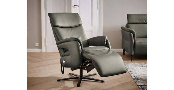 RELAXSESSEL in Leder Grau  - Schwarz/Grau, Design, Leder/Metall (70/117/85cm) - Dieter Knoll