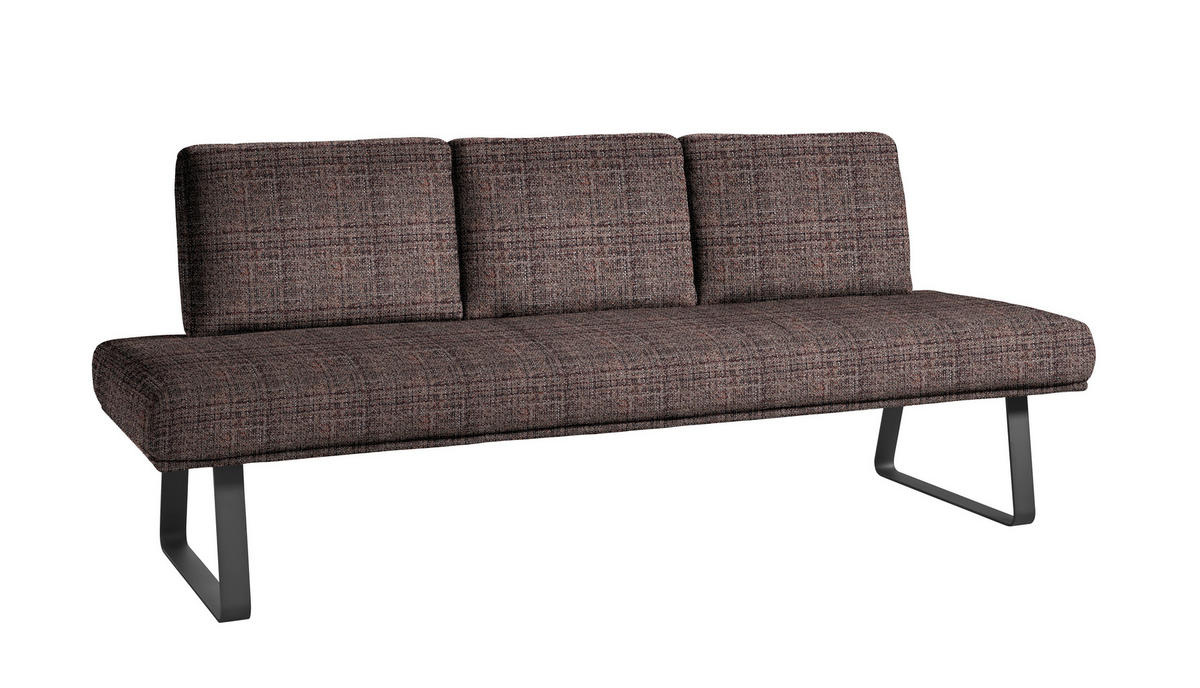 SITZBANK 209/92/78 cm  in Schwarz, Dunkelbraun  - Dunkelbraun/Schwarz, Design, Textil/Metall (209/92/78cm) - Dieter Knoll