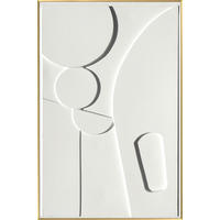 ORIGINALBILD Abstraktes 58/88 cm  - Goldfarben/Weiß, Trend, Holzwerkstoff/Kunststoff (58/88cm) - Monee