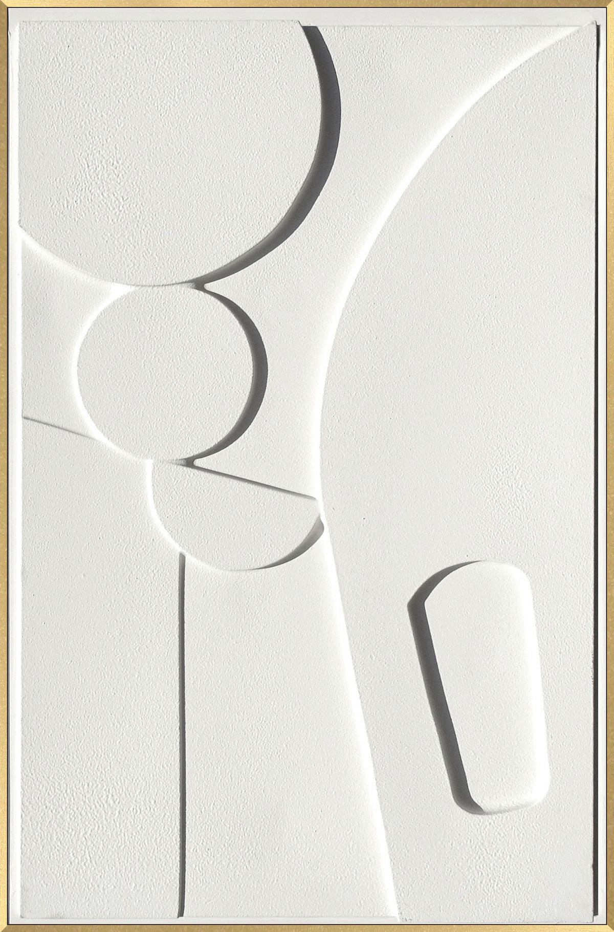 ORIGINALBILD Abstraktes 58/88 cm  - Goldfarben/Weiß, Trend, Holzwerkstoff/Kunststoff (58/88cm) - Monee