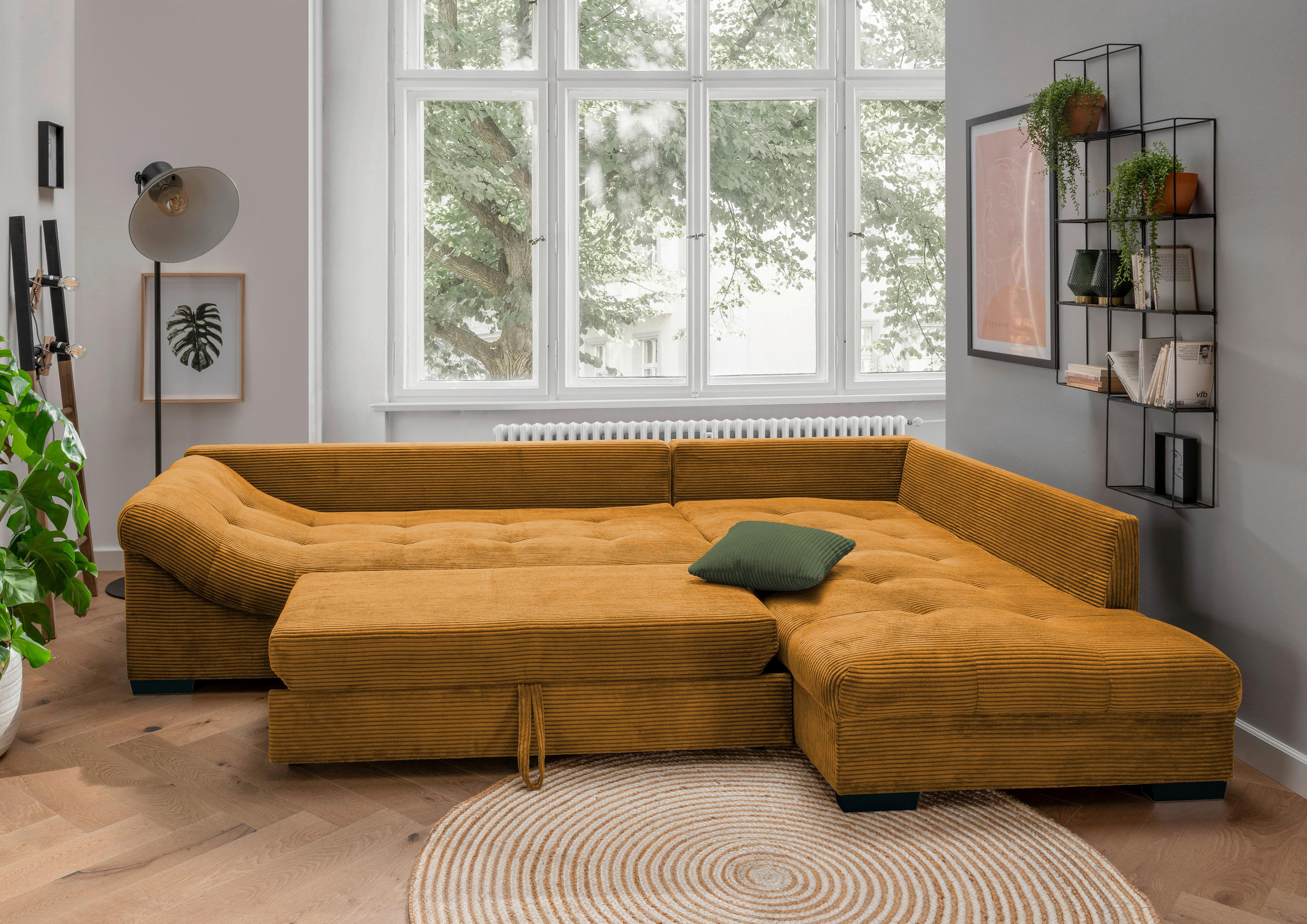 MID.YOU ROHOVÁ SEDAČKA, textil, koňaková