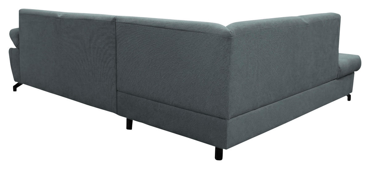 ECKSOFA CORA in Chenille Grau  198/261 cm  - Schwarz/Grau, Design, Textil/Metall (198/261cm) - MID.YOU