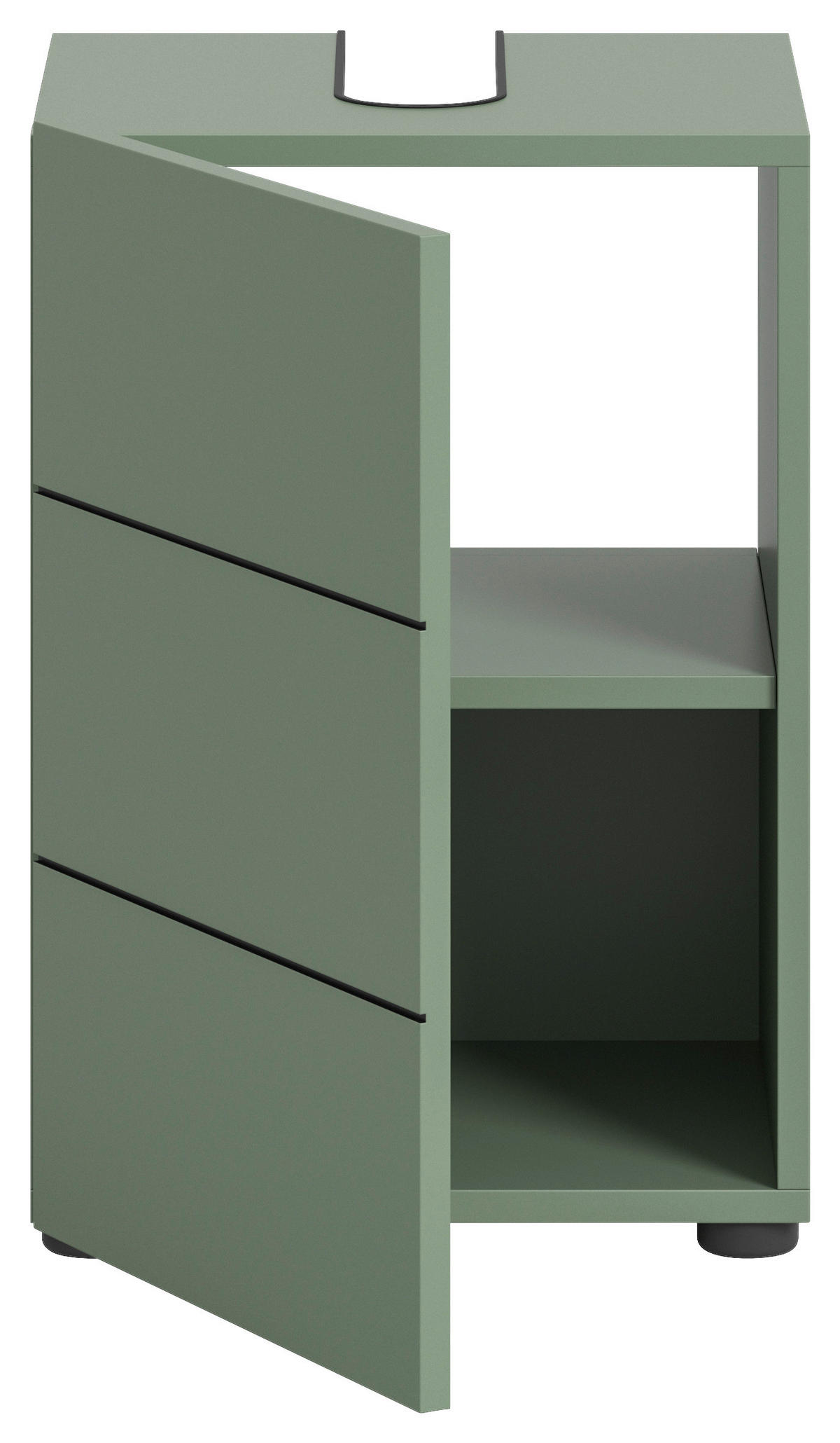 WASCHBECKENUNTERSCHRANK 38/56/34 cm  - Schwarz/Grün, MODERN, Holzwerkstoff/Kunststoff (38/56/34cm) - MID.YOU
