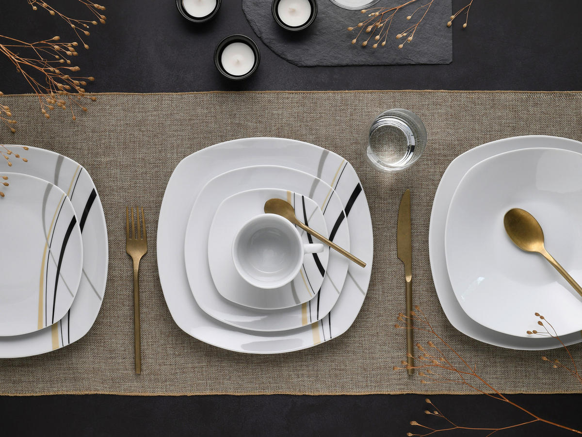 KOMPLETT SERVIS 30 delar  - vit, Trend, keramik - Creatable