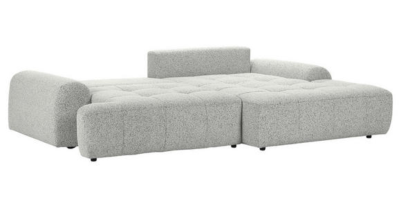 Ecksofa mit Funktion Creme Flachgewebe Zierkissen, Rückenkissen, Bettkasten, Schlaffunktion, Rücken echt, Liegefläche im Originalstoff  - Creme/Schwarz, KONVENTIONELL, Kunststoff/Textil (277/190cm) - Carryhome
