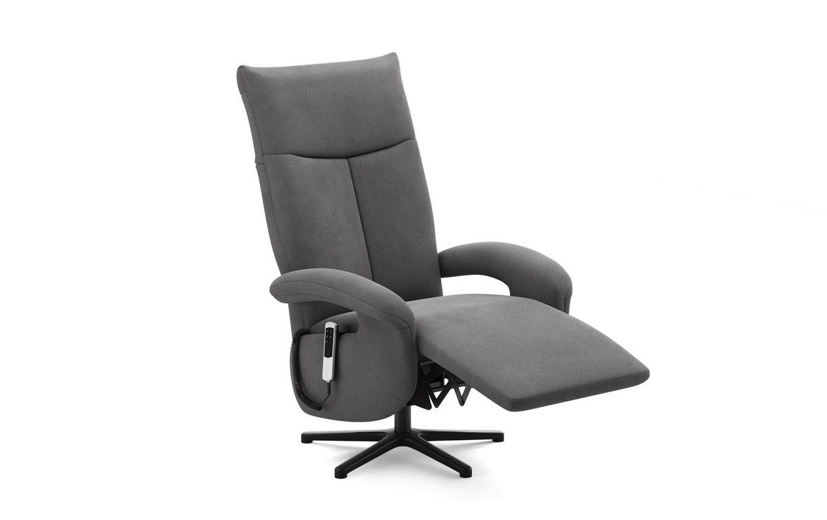 SESSEL in Flachgewebe Grau  - Schwarz/Grau, Konventionell, Textil/Metall (74/112/82cm) - Sit & More