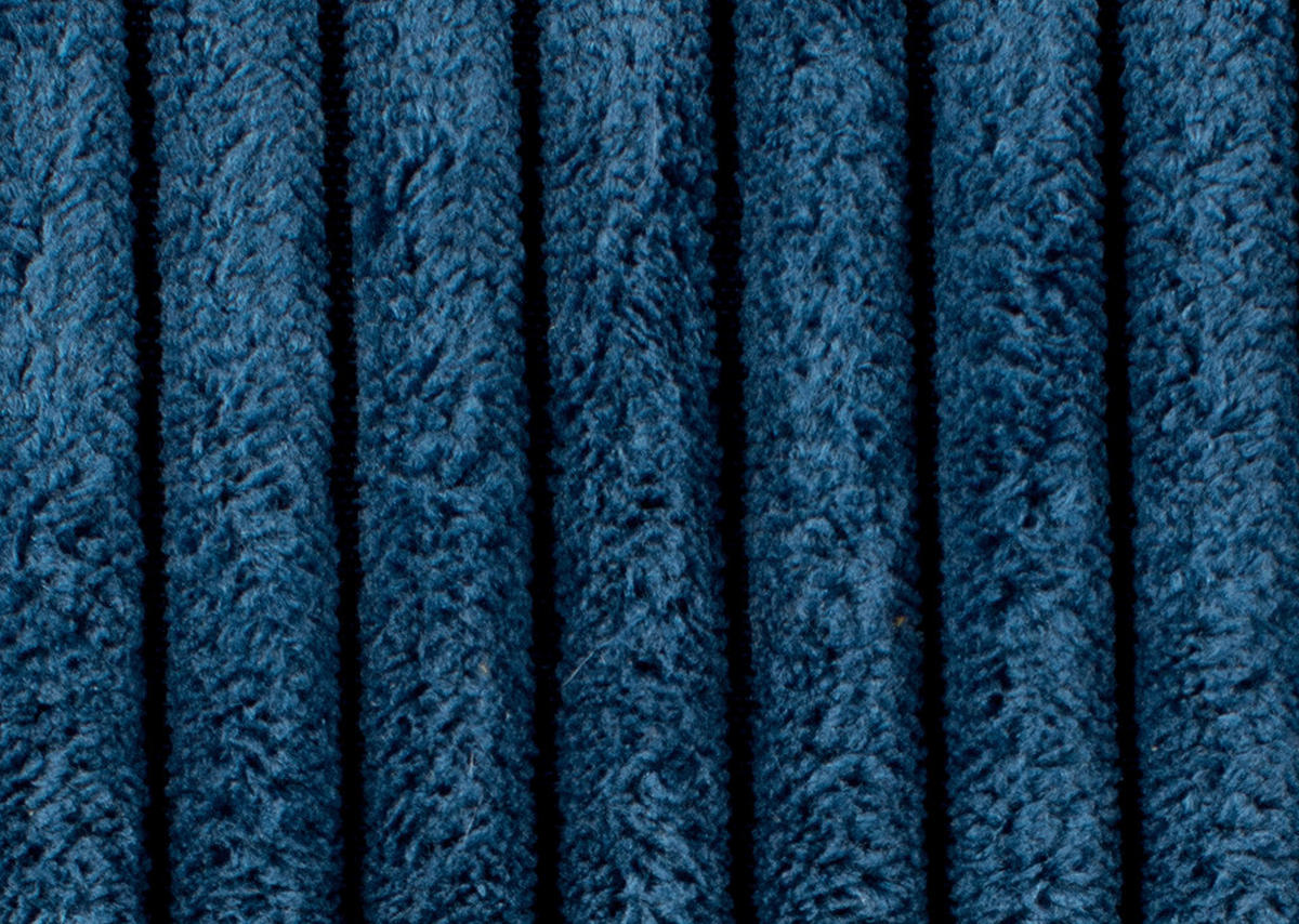 ECKSOFA in Cord Blau  - Blau/Schwarz, Design, Holz/Textil (237/165cm) - Stylife