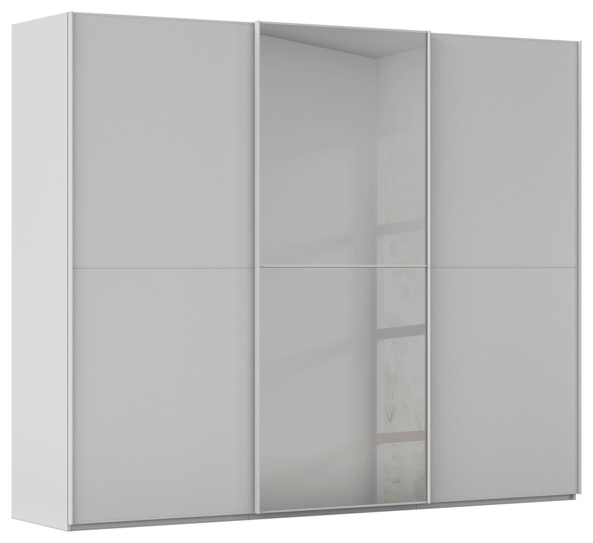 SCHWEBETÜRENSCHRANK  in Grau  - Grau, KONVENTIONELL, Glas/Holzwerkstoff (301/223/68cm) - Novel