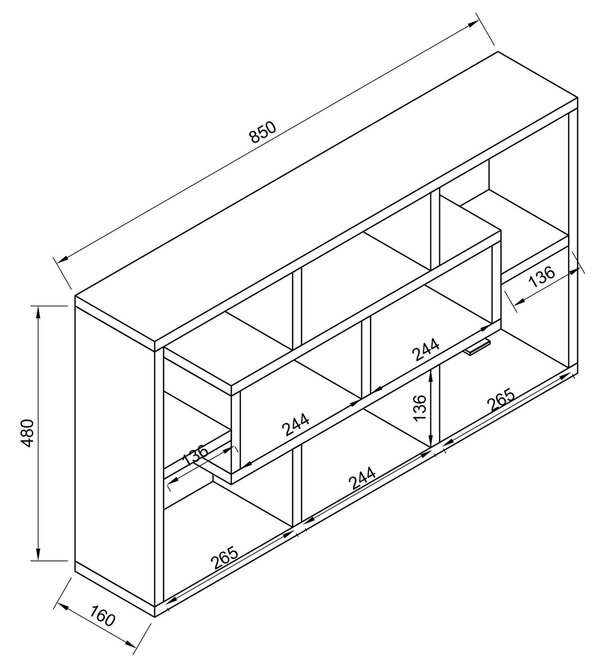 VÄGGHYLLPLAN 85/48/16 cm  - antracit, Modern, trämaterial (85/48/16cm) - MID.YOU