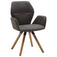 ARMLEHNSTUHL  in Mikrofaser  - Eichefarben/Anthrazit, Design, Holz/Textil (62/91/59cm) - Valnatura
