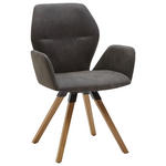 ARMLEHNSTUHL  in Mikrofaser  - Eichefarben/Anthrazit, Design, Holz/Textil (62/91/59cm) - Valnatura