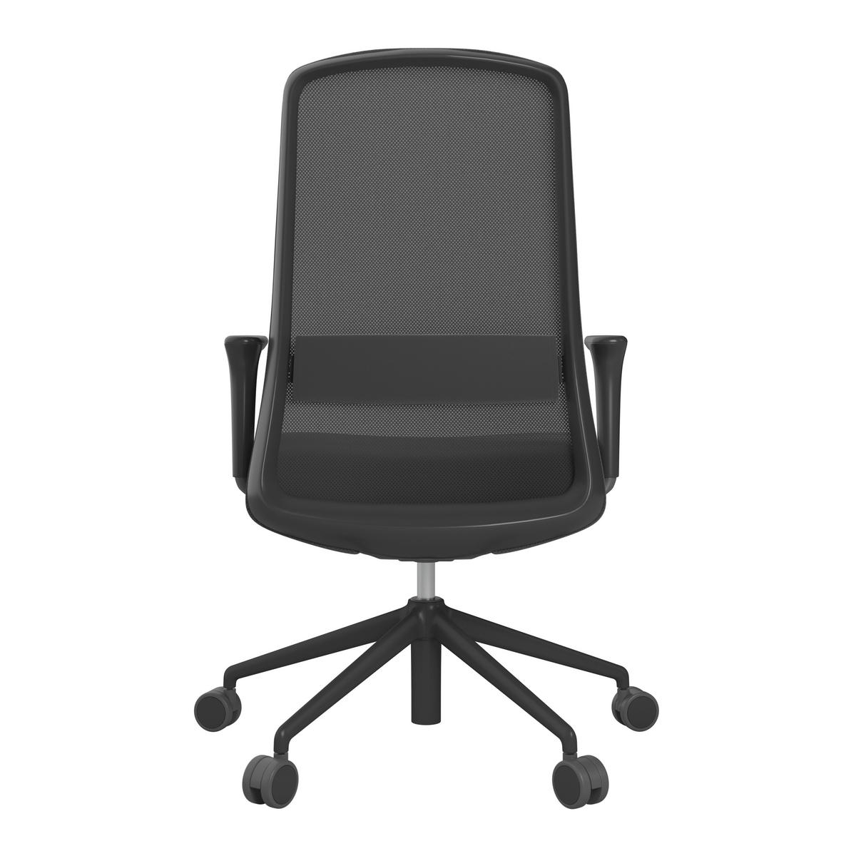 DREHSTUHL Lederlook Schwarz  - Schwarz, MODERN, Kunststoff/Textil (70/103-115/70cm)