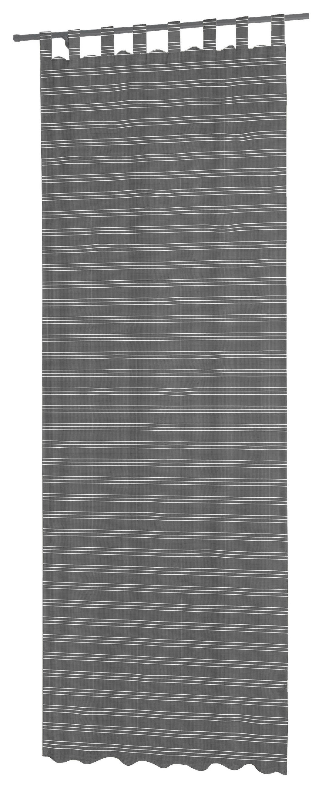 ZÁVĚS S POUTKY, neprůsvitné, 140/245 cm - šedá/přírodní barvy, Basics, textil (140/245cm) - Esposa
