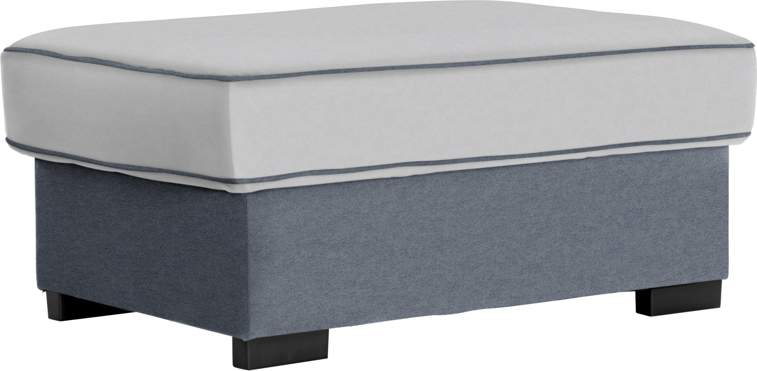 Hocker in Textil Grau, Weiß