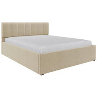 POLSTERBETT 160/200 cm  in Creme  - Creme/Schwarz, Design, Holz/Kunststoff (160/200cm) - Stylife
