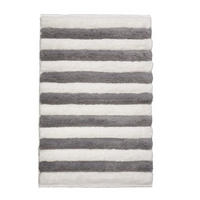 BADRUMSMATTA grå, vit 50/80 cm  - vit/grå, Klassisk, textil (50/80cm)