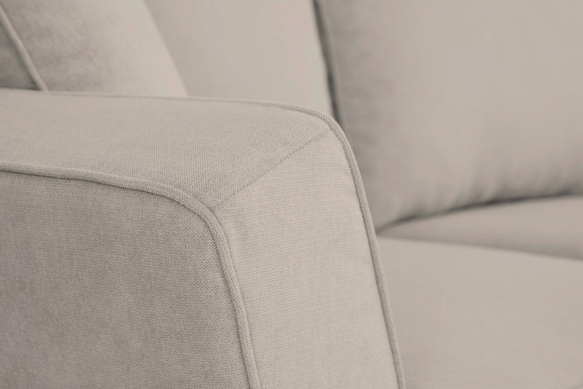ECKSOFA Sandfarben Velours  - Sandfarben/Schwarz, KONVENTIONELL, Holz/Textil (244/159cm) - Carryhome