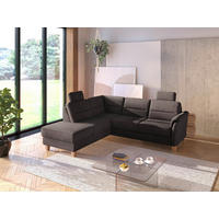 ECKSOFA PALMERA V in Flachgewebe Dunkelbraun  212/236 cm  - Eichefarben/Dunkelbraun, KONVENTIONELL, Holz/Textil (212/236cm) - Sit & More