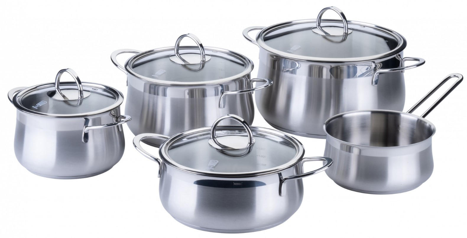 KOCHTOPFSET Leipzig 5-teilig  - Klar/Edelstahlfarben, Basics, Glas/Metall - Chefkoch+Fackelmann