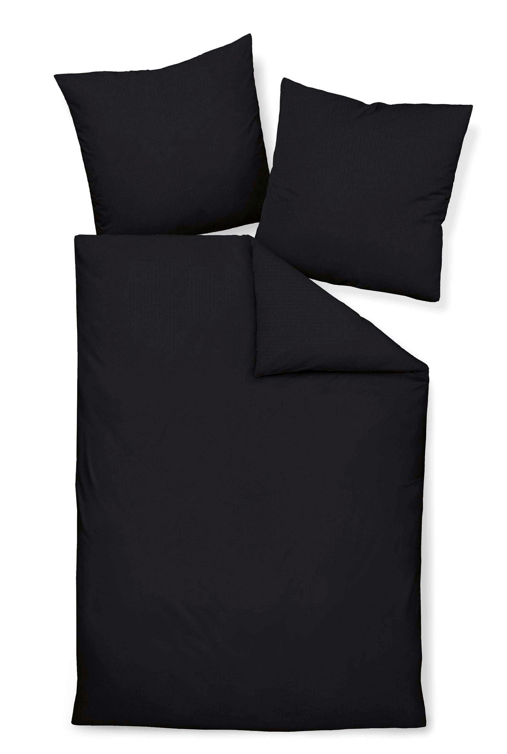 BETTWÄSCHE Seersucker 135/200 cm  - Schwarz, Basics, Textil (135/200cm) - Janine