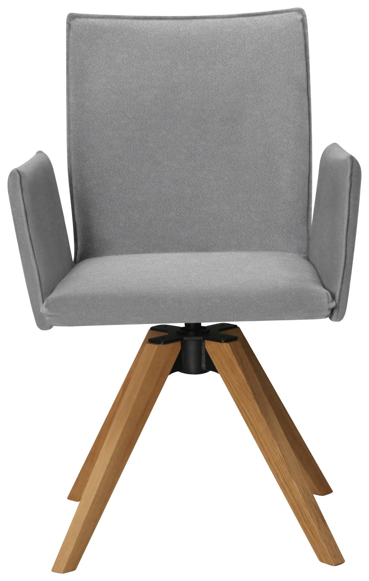 ARMLEHNSTUHL  in Lederlook  - Eichefarben/Hellgrau, Konventionell, Holz/Textil (64/91/61cm) - Moderano