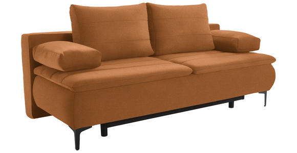 BOXSPRINGSOFA Flachgewebe Rostfarben - Rostfarben/Schwarz, KONVENTIONELL, Textil/Metall (204/93/100cm) - Novel