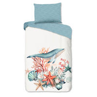 WENDEBETTWÄSCHE Good Morning Renforcé 140/200 cm  - Blau/Weiß, Design, Textil (140/200cm)