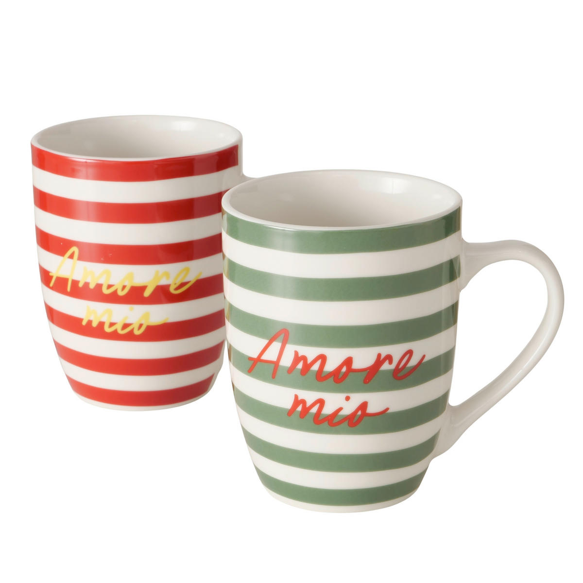 KAFFEEBECHER    - Rot/Weiß, Trend, Keramik (12,5/8/10,5cm)