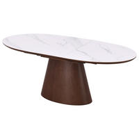 JEDILNA MIZA, furnirano jesen bela, barva oreha  - barva oreha/bela, Design, kamen/leseni material (160-200/76/90cm) - Hom`in