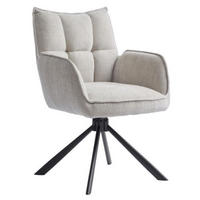 SNURRSTOL  i chenille svart, beige  - beige/svart, Design, metall/textil (59/87/65cm) - Niels Andersson