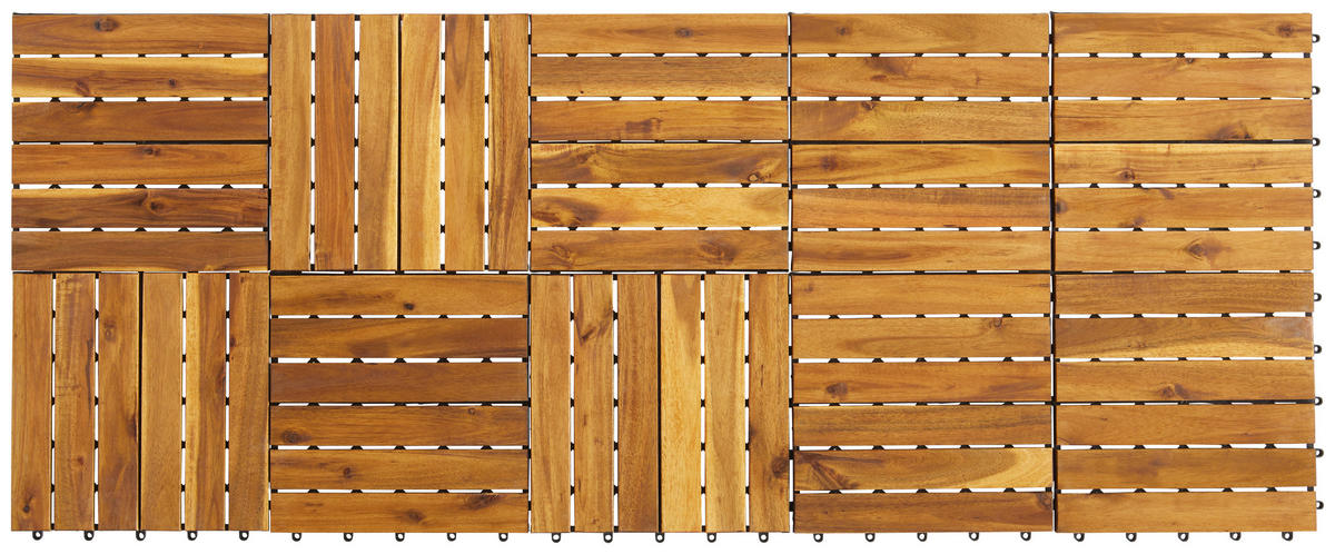 TERRASSENFLIESE Akaziefarben 10 Stück  - Akaziefarben, KONVENTIONELL, Holz/Kunststoff (30/30/2,4cm) - Ambia Garden