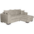 ECKSOFA Creme Webstoff  - Creme/Braun, KONVENTIONELL, Holz/Textil (170/235cm) - Carryhome