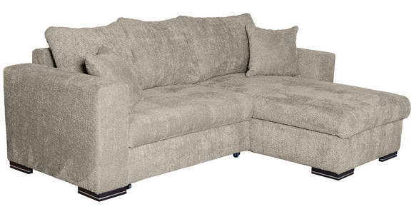 ECKSOFA Creme Webstoff  - Creme/Braun, KONVENTIONELL, Holz/Textil (170/235cm) - Carryhome