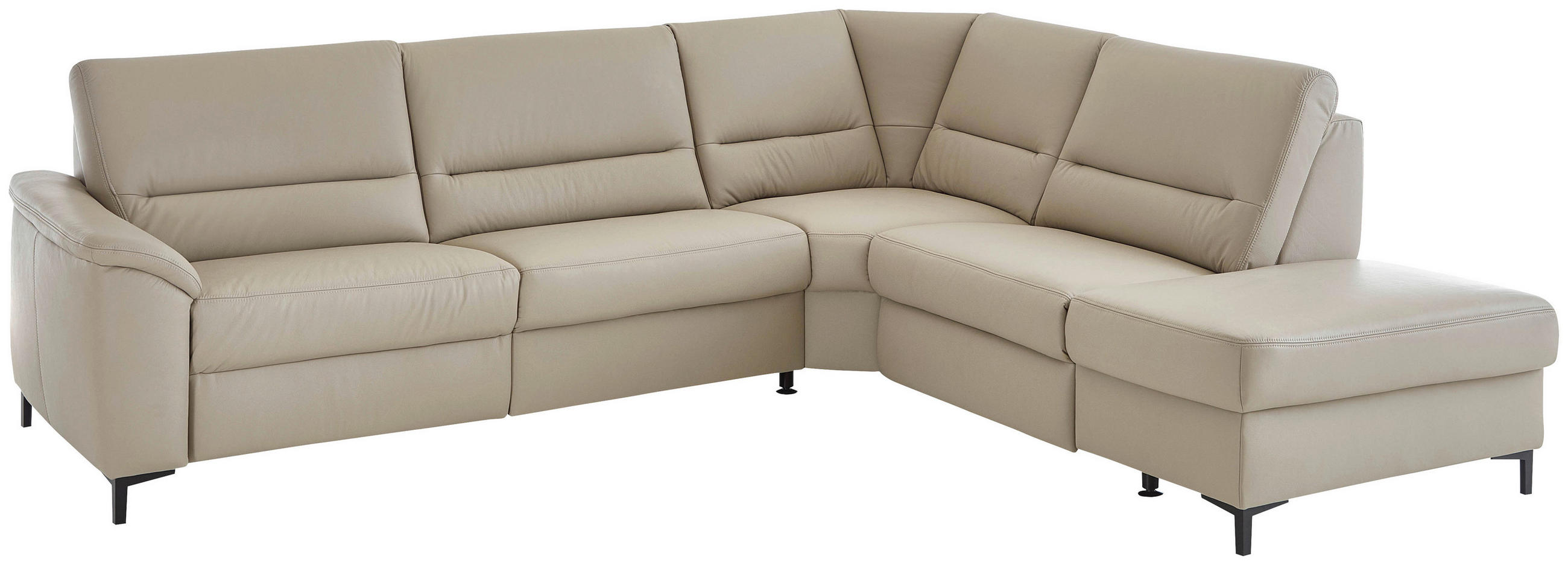 SEDEŽNA GARNITURA, pravo usnje modrosiva  - barve aluminija/modrosiva, Basics, kovina/usnje (290/245cm) - Beldomo Premium
