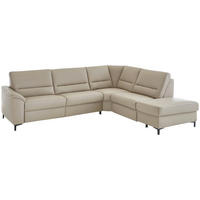 SEDEŽNA GARNITURA, pravo usnje modrosiva  - barve aluminija/modrosiva, Basics, kovina/usnje (290/245cm) - Beldomo Premium