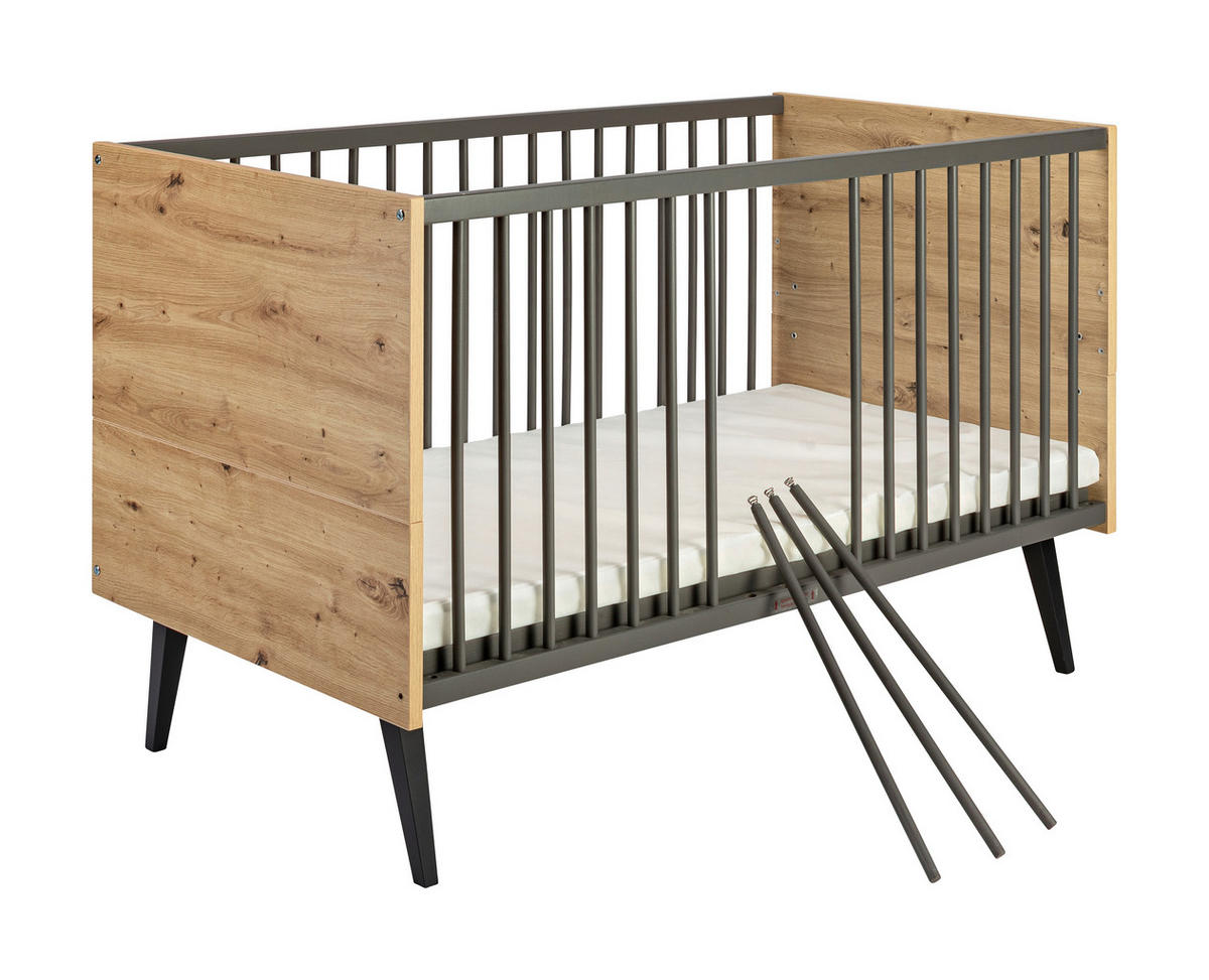 BABYZIMMER  - Anthrazit/Eiche Artisan, Basics, Holz/Holzwerkstoff - Schardt