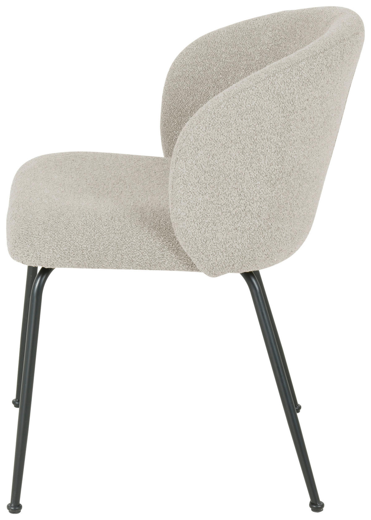 STOL järn bouclé  - svart/taupe, Design, metall/textil (57/79/59cm) - Xora