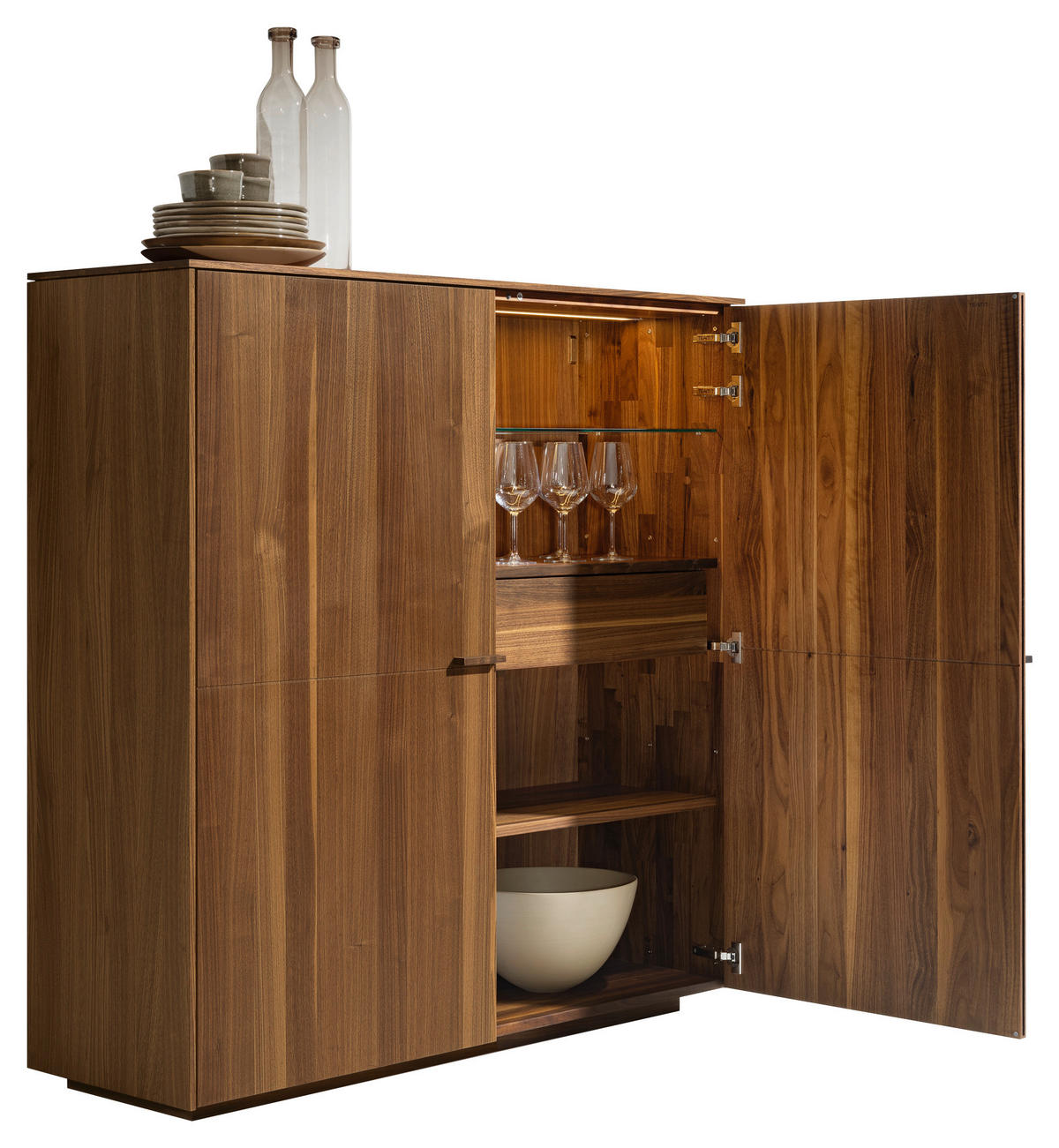 HIGHBOARD Nussbaumfarben  132,9/134,2/41,9 cm  - Nussbaumfarben, KONVENTIONELL, Holz (132,9/134,2/41,9cm) - Team 7