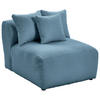 SOFAELEMENT BLOOM Flachgewebe, Teddystoff Blau  - Blau, Trend, Textil (85/70/122cm) - Livetastic