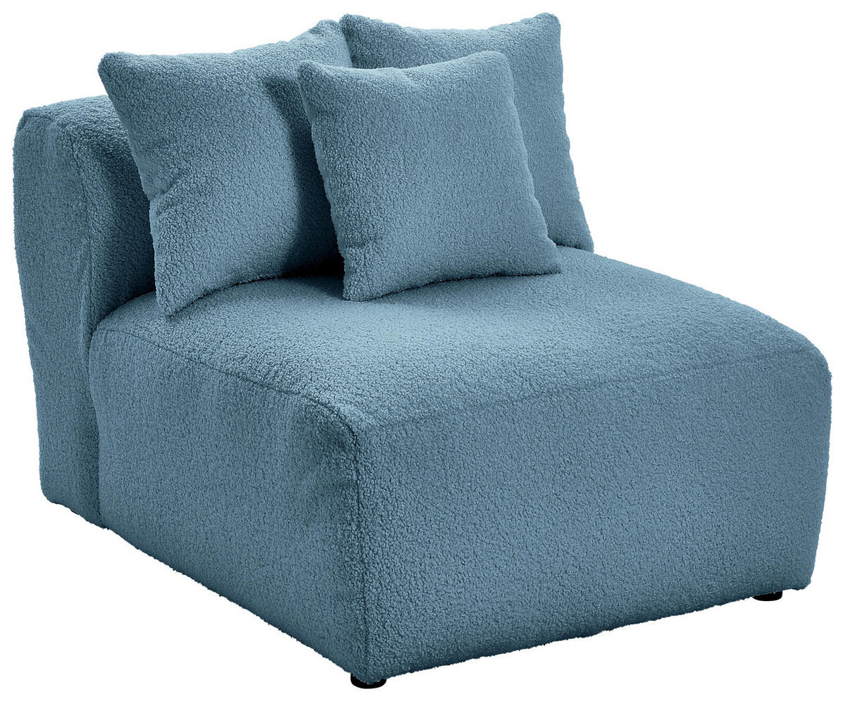 SOFAELEMENT BLOOM Flachgewebe, Teddystoff Blau  - Blau, Trend, Textil (85/70/122cm) - Livetastic