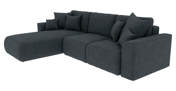 ECKSOFA in Lederlook Anthrazit  - Chromfarben/Anthrazit, KONVENTIONELL, Kunststoff/Textil (195/293cm) - Carryhome