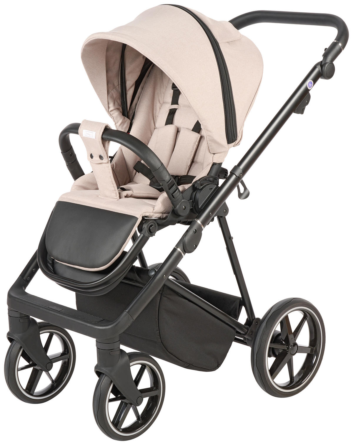 KINDERWAGENSET    - Taupe/Schwarz, Basics, Textil/Metall (57,5/116/101cm) - Jimmylee