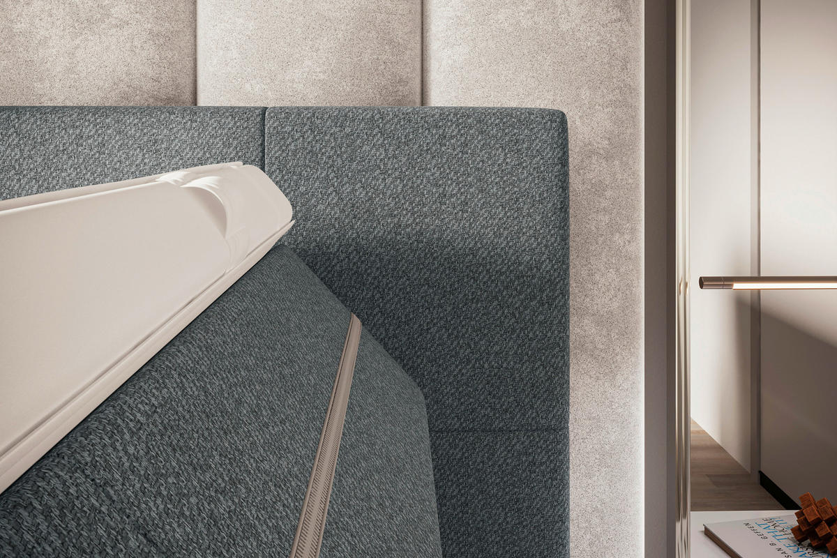 BOXBETT 160/200 cm  in Grau  - Grau, KONVENTIONELL, Kunststoff/Textil (160/200cm) - Boxxx
