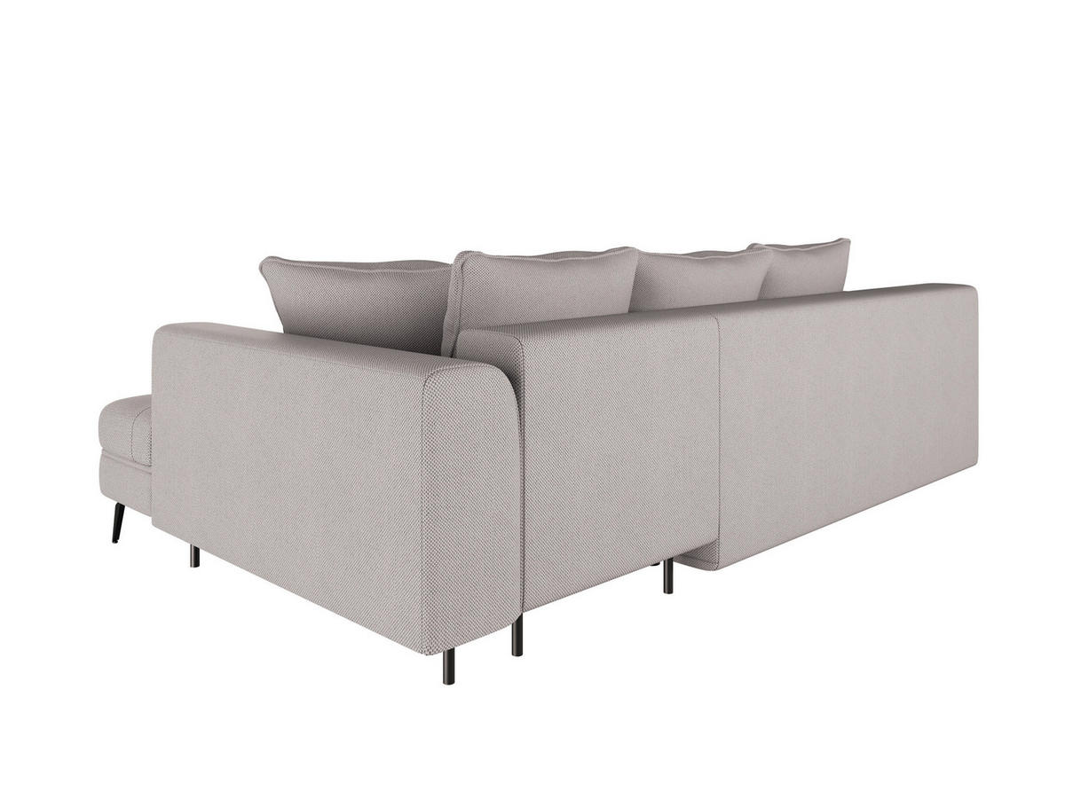 Ecksofa inkl. Funktionen in Webstoff Graubraun  - Graubraun/Schwarz, MODERN, Textil/Metall (279/177cm)