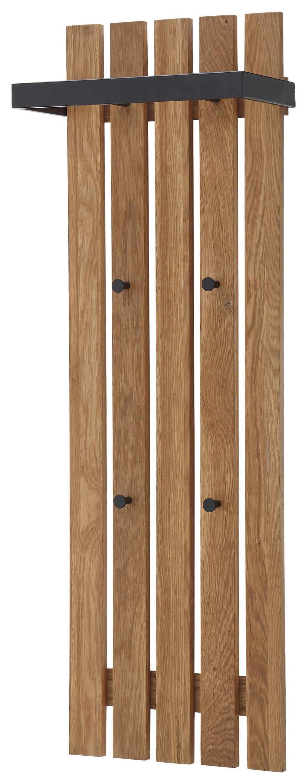 GARDEROBENPANEEL  in 40/120/22 cm  - Schwarz/Naturfarben, Basics, Holz/Metall (40/120/22cm)